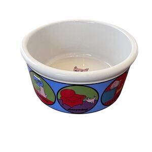 Signature A Cat’s Life By Ursula Dodge Multicolor Stoneware Food Water Bowl 6”